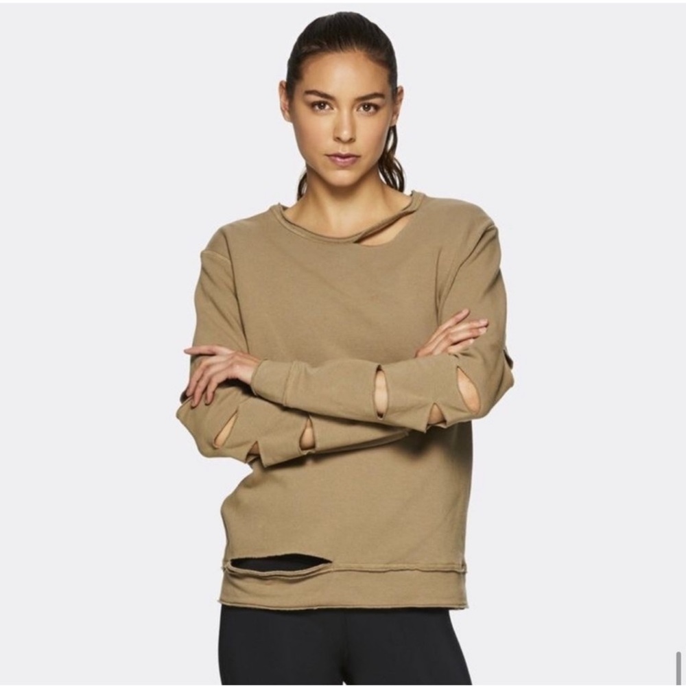 Álala - Edgy Distressed Brown Long Sleeve Cypher Sweatshirt- size Medium - Picture 11 of 14